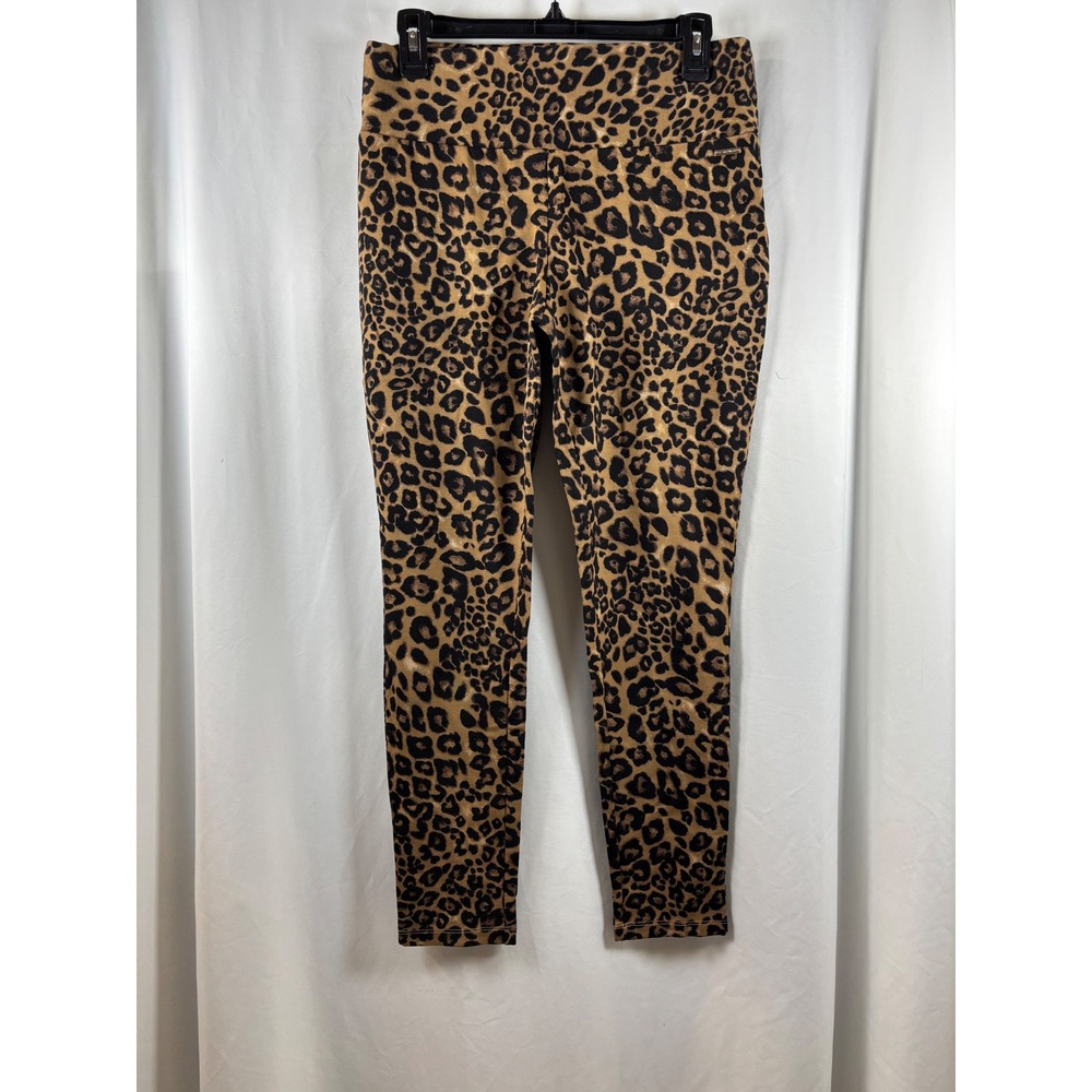 Tahari Womens Leopard Print Tummy Control Leggings High Rise Size M NWT